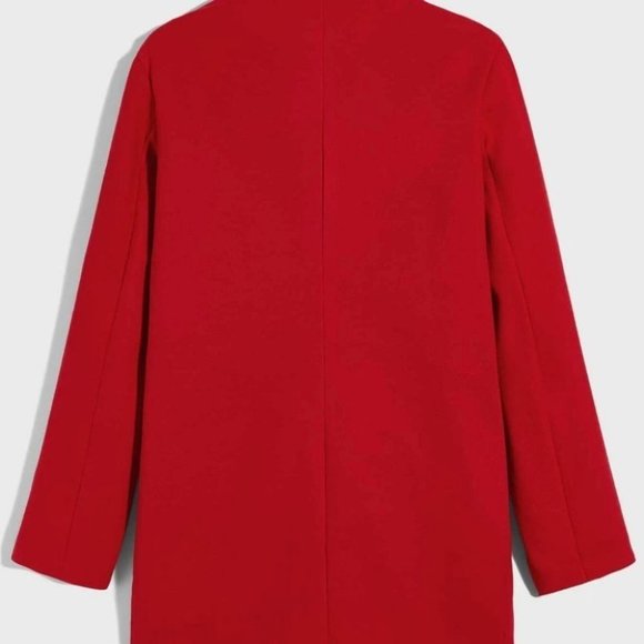 Red Mens Solid Overcoat - Picture 3 of 6